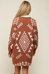 Rust Print Maternity Cardigan