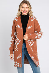 Rust Print Cardigan