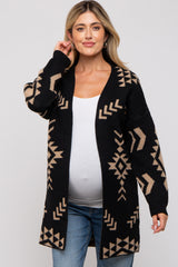 Black Print Maternity Cardigan