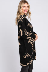 Black Print Cardigan