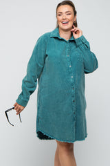 Jade Corduroy Button Down Collared Plus Maternity Dress