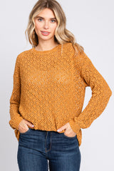 Gold Chenille Open Knit Sweater