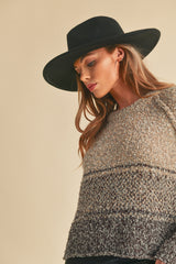 Oat Brown Colorblock Sweater