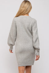 Heather Grey Chunky Knit Maternity Sweater Dress