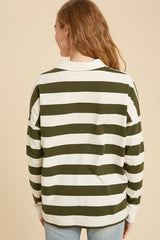 Olive Striped Rugby Top