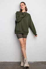 Olive Pullover Terry Crewneck