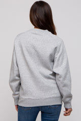 Heather Grey Pullover Maternity Terry Crewneck