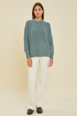 Sage Knit Side Slit Sweater