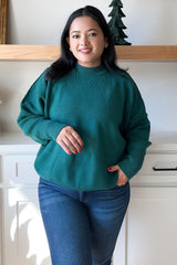 Emerald Knit Mock Neck Sweater