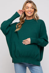 Emerald Knit Mock Neck Maternity Sweater