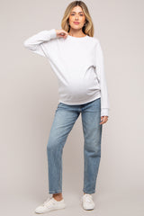 Heather Grey Pullover Maternity Sweatshirt