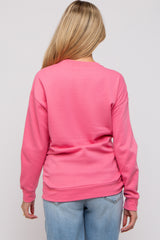 Pink Pullover Maternity Sweatshirt