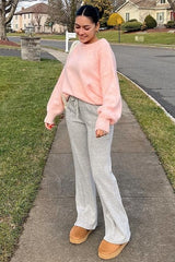 Pink Ribbed Cuff Sweater