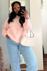 Pink Ribbed Cuff Sweater