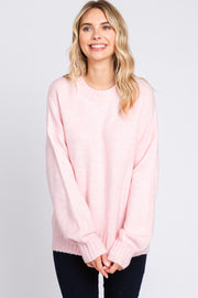 Pink Ribbed Cuff Sweater