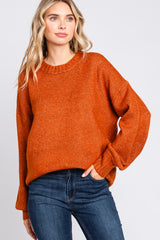 Rust Ribbed Cuff Sweater