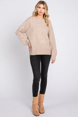 Taupe Ribbed Cuff Sweater