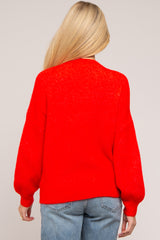 Red Bubble Sleeve Maternity Sweater