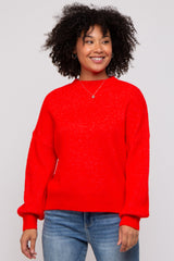 Red Bubble Sleeve Maternity Sweater