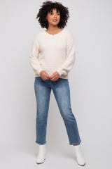 Beige Fuzzy Soft Knit Sweater