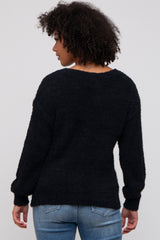 Black Fuzzy Soft Knit Sweater