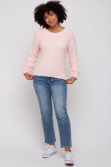 Light Pink Fuzzy Soft Knit Sweater