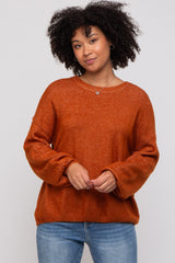 Camel Basic Drop Shoulder Sweater