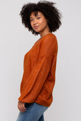 Camel Basic Drop Shoulder Sweater