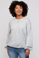 Heather Grey Basic Drop Shoulder Maternity Sweater