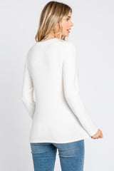 Ivory Soft Brushed Long Sleeve Top