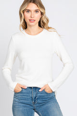 Ivory Soft Brushed Maternity Long Sleeve Top