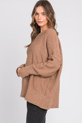 Mocha Knit Exposed Seam Sweater