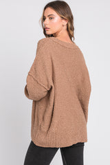 Mocha Knit Exposed Seam Sweater