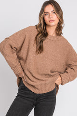 Mocha Knit Exposed Seam Maternity Sweater