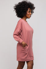 Mauve Long Sleeve Fleece Lined Dress