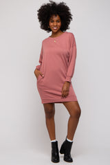 Mauve Long Sleeve Fleece Lined Dress