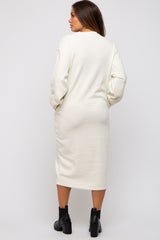 Cream Oversized Maternity Sweatshirt Midi Dress