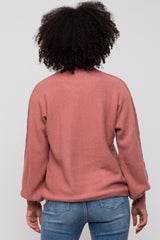 Mauve Mock Neck Sweater