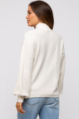 Ivory Mock Neck Maternity Sweater