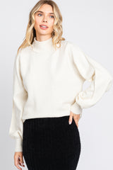 Ivory Mock Neck Maternity Sweater