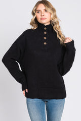 Black Button Front Maternity Sweater