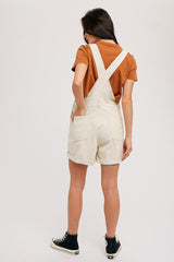 Cream Corduroy Short Overalls