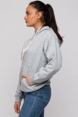 Heather Grey Basic Fleece Hoodie