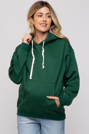 Forest Green Basic Fleece Maternity Hoodie