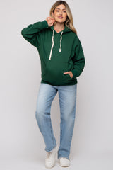 Forest Green Basic Fleece Maternity Hoodie