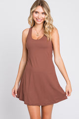 Brown Tennis Racerback Romper Dress