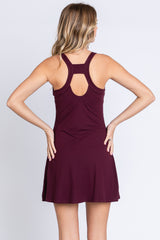 Plum Tennis Racerback Romper Dress