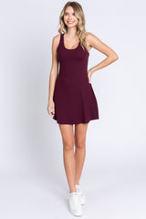 Plum Tennis Racerback Romper Dress