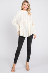 Ivory Lace Ruffled Neck Top