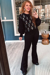 Black Multi Sequin Embellished Sweater